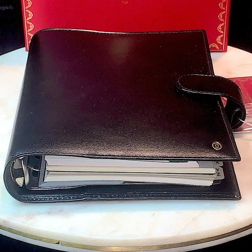 CARTIER AGENDA MUST DE CARTIER BLACK LEATHER VINTAGE NIB